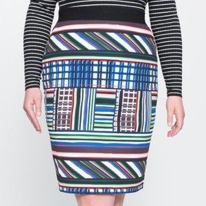 Eloquii Printed Scuba Pencil Skirt